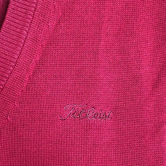 Vintage Titleist Men's Cotton Sweater Vest Extra Large Cranberry Red Golf Vest - Picture 3 of 7